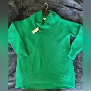 LOFT Green Cowl Neck Sweater
